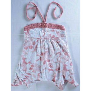 Justice Girls sz 10 halter top floral hanky hem